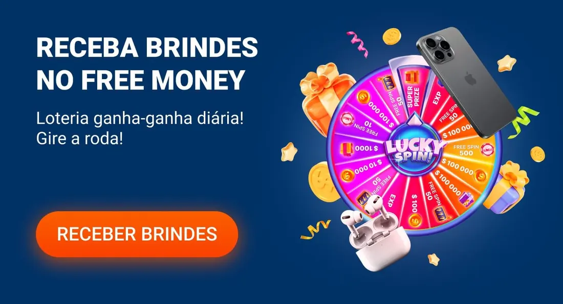 Free Money: loteria diária com giro na roda e brindes