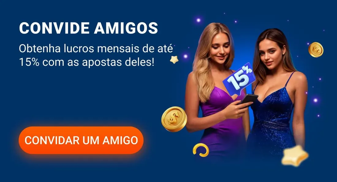 Convide amigos e receba até 15% das apostas deles